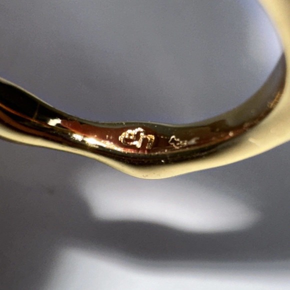 Ring Snail Abstract Gold Tone Modernist Nugget Size 5.25 Stamped Ohm Brand - Picture 8 of 8